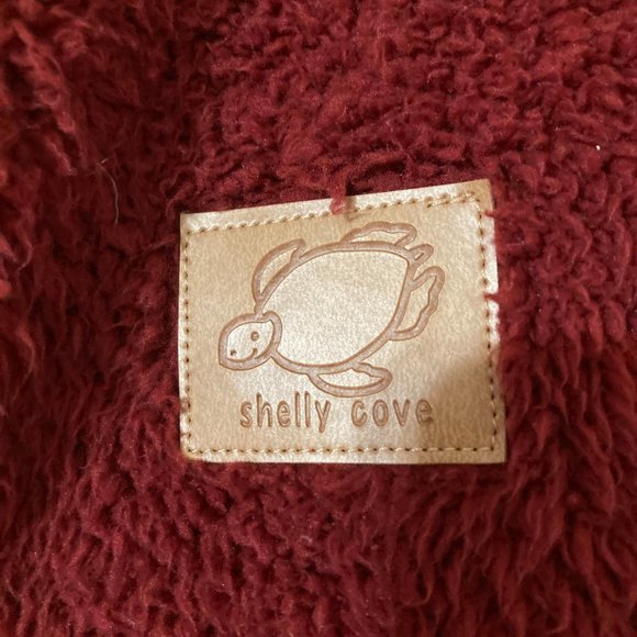 Shelly Cove Burgundy Sherpa Cropped Jacket - Picture 4 of 5